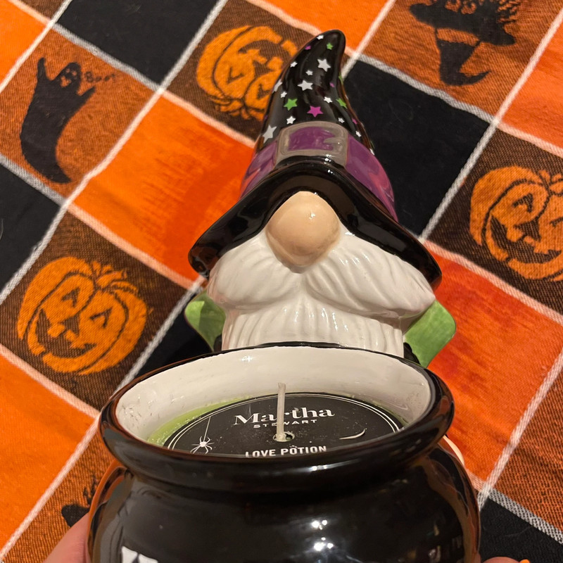 Martha Stewart Halloween Gnome Gonk Soy Candle Witch Cauldron Hocus Pocus Spooky Potion 2