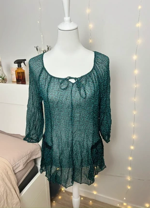Blouse transparente fluide Bréal imprimé léopard turquoise noir - taille L (42), marke: Bréal, zustand: Sehr gut, größe: XL / 42 / 14, 3,00 €, 3,85 € inklusive Vinted-Käuferschutz