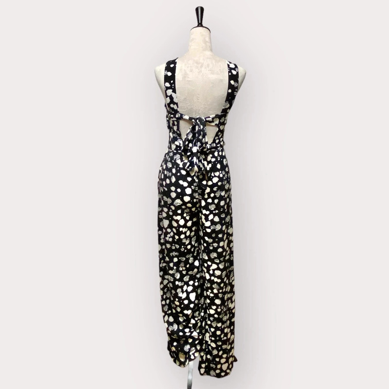Truth & Fable Jumpsuit Floral Black White 4