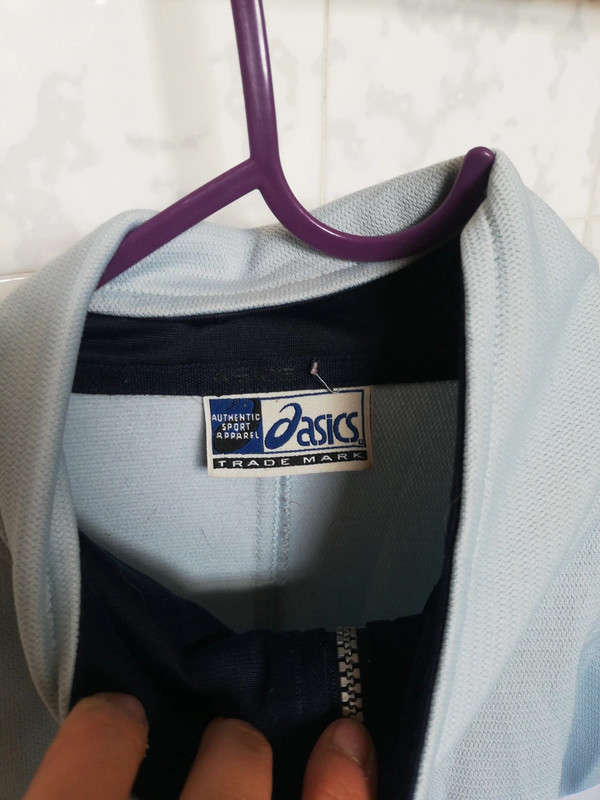 Felpa top asics azzurra