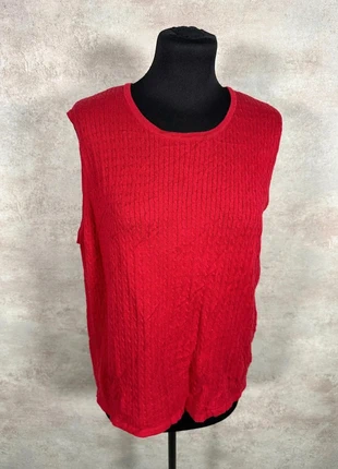 Gilet sans manches Maille Torsadée Cable Knit Vintage Karen Scott rouge épais taille XL, brand: Vintage Dressing, condizioni: Ottime, taglia: XL / IT 46 / EU 42, €13.00, €14.35 include la Protezione acquisti Pro
