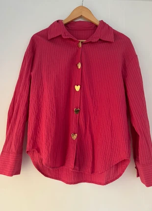 Chemise /blouse oversize 38 rose, merk: Boutique Belgique, staat: Nieuw zonder prijskaartje, maat: M / 38 / 10, € 5,00, € 5,95 inclusief Kopersbescherming