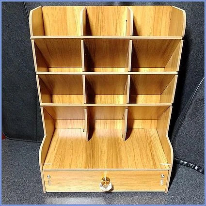 New Pre-Assembled Plywood Convertible Desk Organizer with Drawer 2