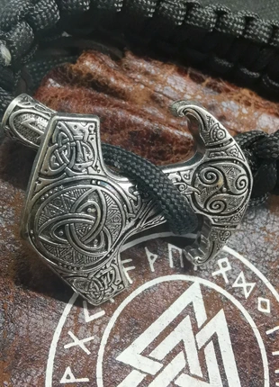 Bracelet viking mjolnir marteau de thor bijoux nordique paracorde, condizioni: Ottime, €20.00, €21.70 include la Protezione acquisti Pro