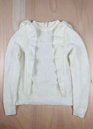 Pull volant/volet sézane blanc avec bouton au dos/arrière taille S, marke: Sézane, zustand: Sehr gut, größe: S / 36 / 8, 25,00 €, 26,95 € beinhaltet Vinted-Käuferschutz Pro