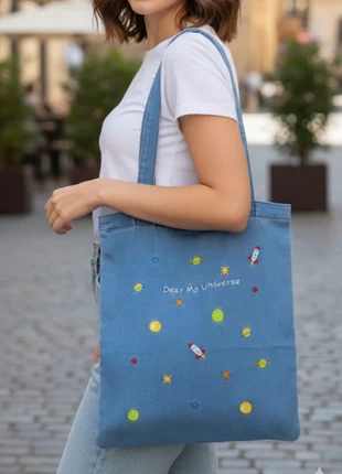 Sac tote en jean brodé, estado: Novo com etiquetas, €5.00, €5.95 inclui Proteção do Comprador