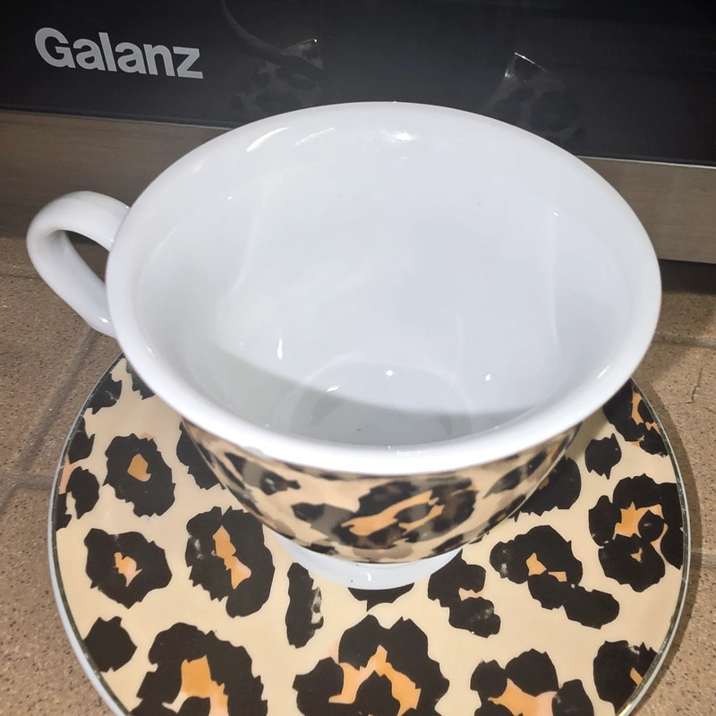 Leopard teacup and plate set 2