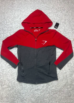 Gymshark Pioneer V2 Zip Hoodie / Grey Red / David Laid / M #1643, merk: Gymshark, staat: Heel goed, maat: M, € 49,50, € 52,68 inclusief Kopersbescherming Pro