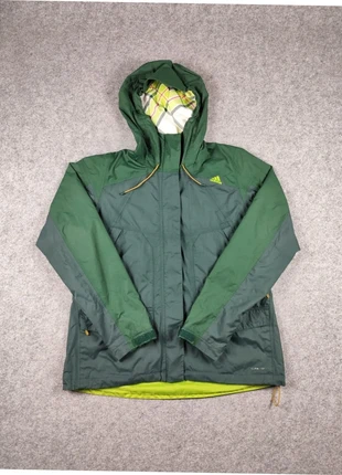 Veste Adidas technique 2-en-1 imperméable avec doudoune intérieure amovible vert et motif écossais, marque: adidas, état: Très bon état, taille: M / 38 / 10, 55,00 €, 58,45 € Protection acheteurs incluse
