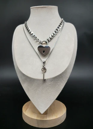 Couples Heart Padlock Necklace Choker & Matching Key Necklace – Stainless Steel, brand: Alternative, condition: New without tags, £18.00, £19.60 includes Buyer Protection Pro