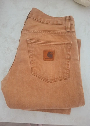 Jean Carhartt marron beige, merk: Carhartt, staat: Heel goed, maat: M, € 15,00, € 16,45 inclusief Kopersbescherming