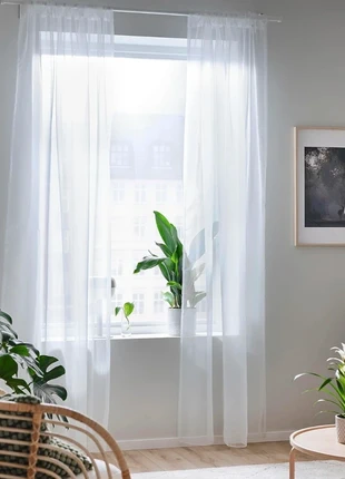 IKEA Teresia Sheer Curtains, 1 Pair, 145x300 cm, White, brand: IKEA, condition: New with tags, size: 300 cm and up, £10.00, £11.20 includes Buyer Protection