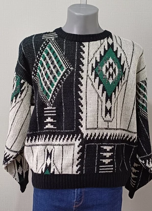 Pull homme vintage blanc noir à motif col rond taille L Bobby sean, brand: bobby sean, condition: Good, size: L, €15.00, €16.45 includes Buyer Protection