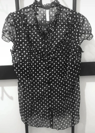 Blouse transparente à petit pois, brand: Point Zero, condition: New without tags, size: S / 36 / 8, €5.00, €5.95 includes Buyer Protection