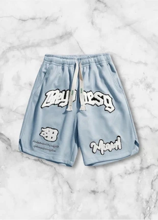 Short bleu ciel M brodé streetwear y2k été détente sportswear large, marque: y2k, état: Très bon état, taille: M, 35,00 €, 37,45 € Protection acheteurs (Pro) incluse