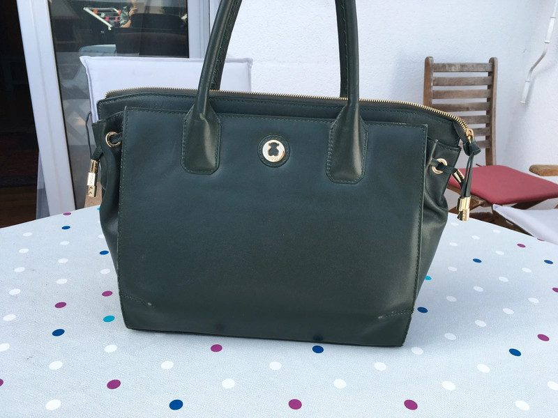 Bolso de tous de mano color verde botella Vinted