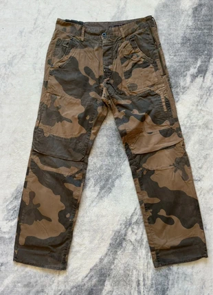 pantalon cargo camouflage g-star raw coupe droite marron vert taille w33 l32 logo brodé, merk: G-Star, staat: Heel goed, maat: W33 | FR 42, € 40,00, € 42,70 inclusief Kopersbescherming Pro