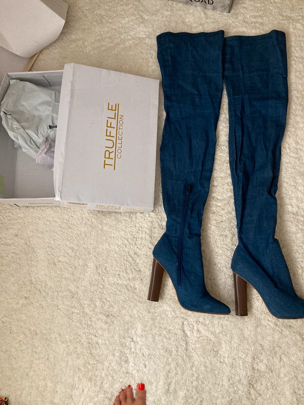 Stretch fabric sale thigh high boots