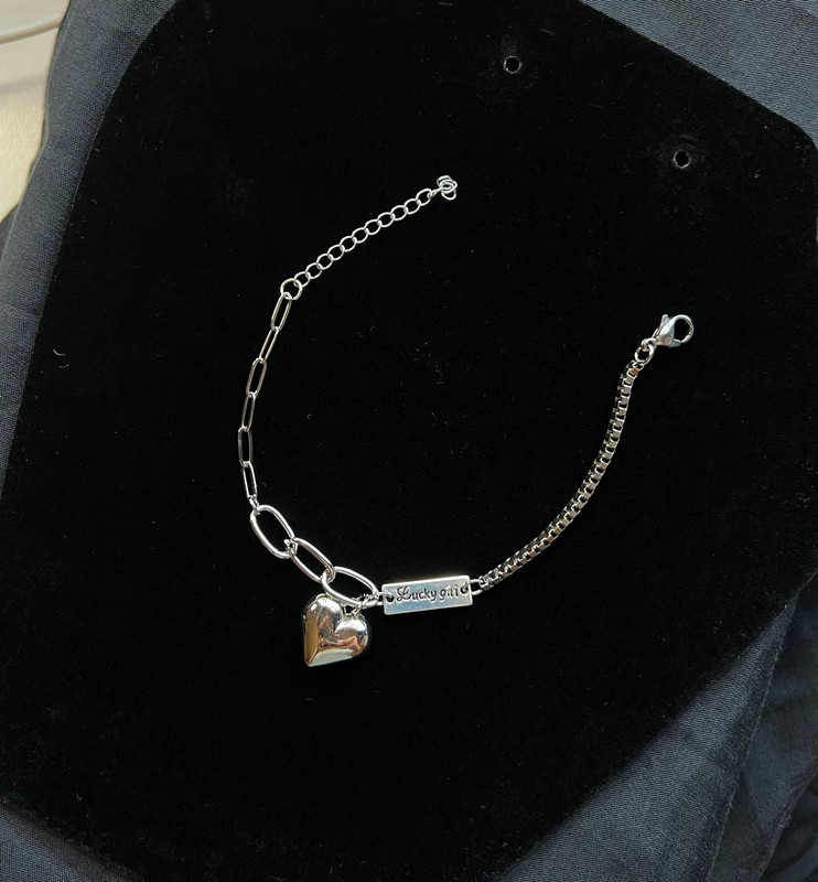 Silver 3D Heart Bracelet 1