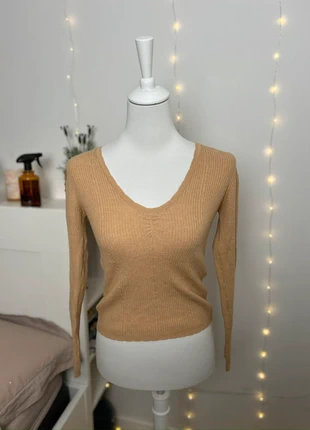 Pull col V crème/orange camaïeu taille S, marke: Camaïeu, zustand: Sehr gut, größe: S / 36 / 8, 4,00 €, 4,90 € inklusive Vinted-Käuferschutz