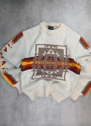Pull Vintage 90s Aztec Ethnique Western Crème Beige Ocre Oversize Taille L, marque: Vintage Dressing, état: Très bon état, taille: L, 35,00 €, 37,45 € Protection acheteurs incluse