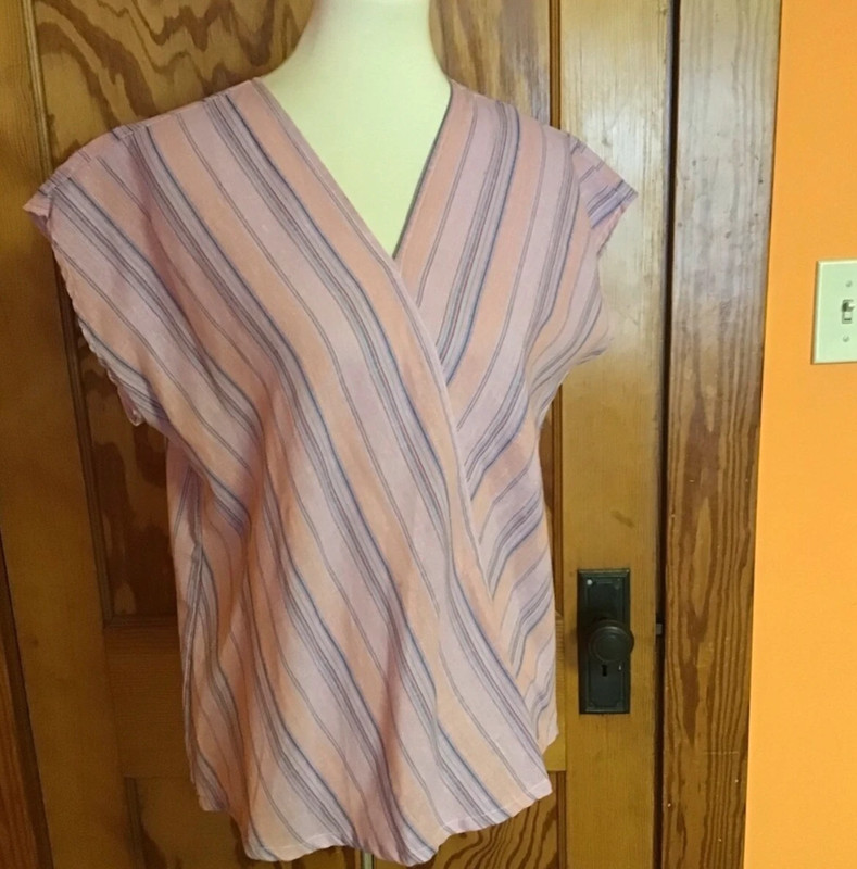 Vintage 80s caribou striped gauze top 5