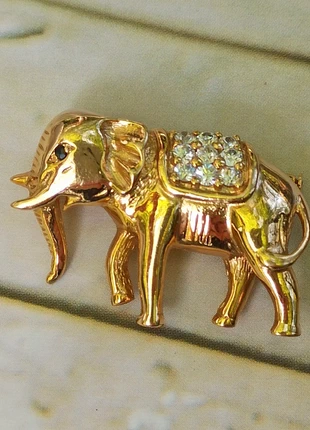 Broche vintage dorée éléphant avec 9 brillants pour amoureux des éléphants, marque: Vintage, état: Très bon état, 10,00 €, 11,20 € Protection acheteurs (Pro) incluse