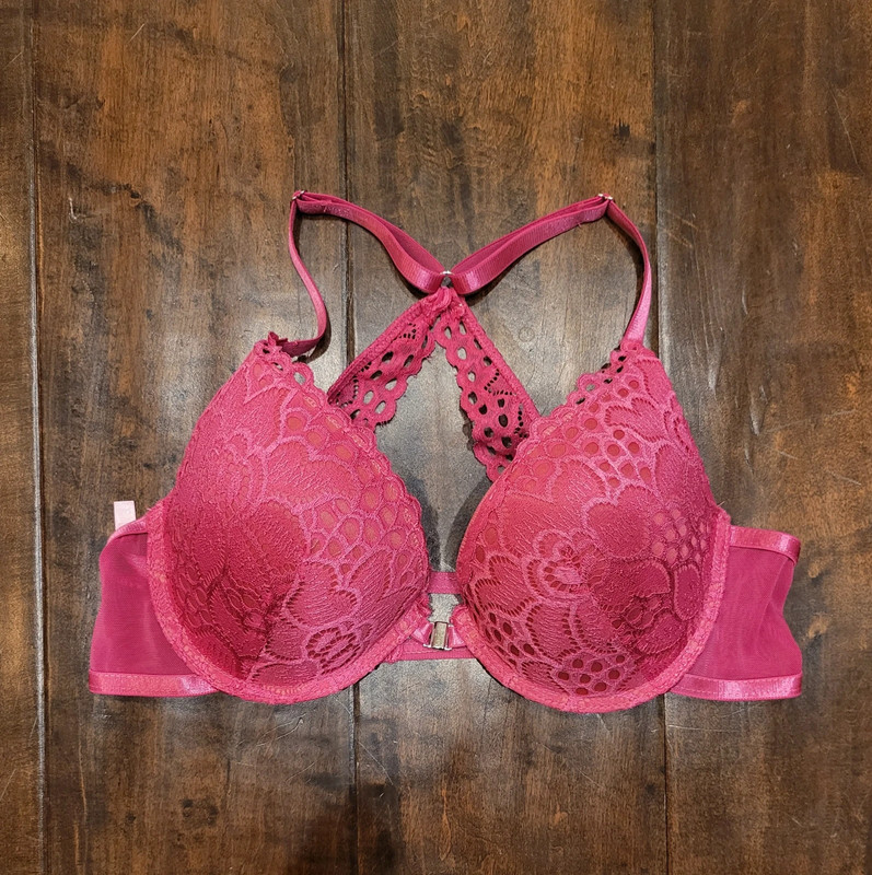 Bra Set 34C Padded Blue Pink and Red 4