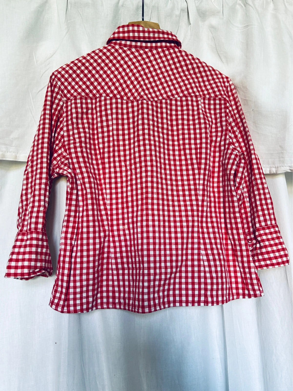 Rot-weiß karierte Vintage Bluse 2
