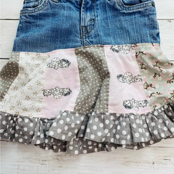 Toddler Girl Upcycled Levi’s Denim Skirt-Size 5T 5