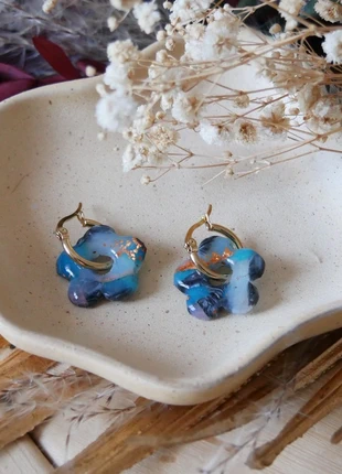 Pampilles fleurs océan, merk: Fait Main, staat: Nieuw met prijskaartje, € 7,00, € 8,05 inclusief Kopersbescherming