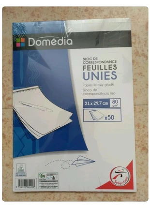 Bloc de 50 feuilles unies 21 x 29,7cm, marque: Domédia, état: Neuf avec étiquette, 1,00 €, 1,75 € Protection acheteurs incluse