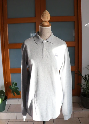 Polo manches longues Benetton Gris, merk: United Colors of Benetton, staat: Heel goed, maat: 15 jaar / 170 cm, € 7,00, € 8,05 inclusief Kopersbescherming