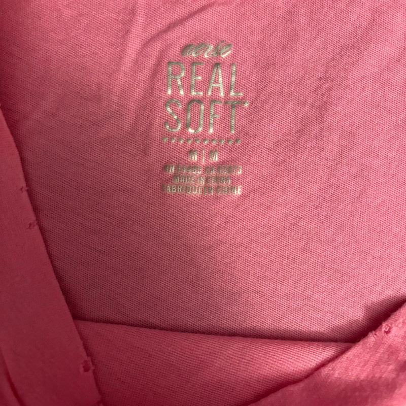 Aerie Real Soft pink oversized embroidered tee Medium 5