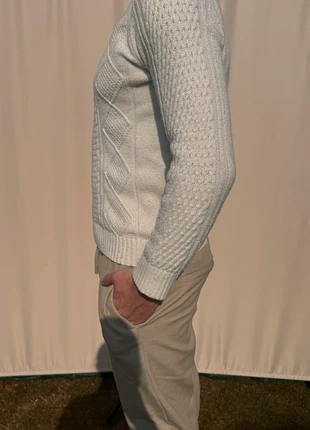 Pull torsadé écru homme en laine – coupe ajustée, brand: Jules, condition: Good, size: M, €8.00, €9.10 includes Buyer Protection