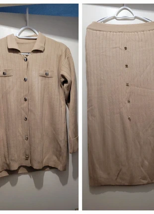 Ensemble jupe + gilet beige côtelé, brand: Beige, condition: New with tags, size: M / 38 / 10, €12.00, €13.30 includes Buyer Protection