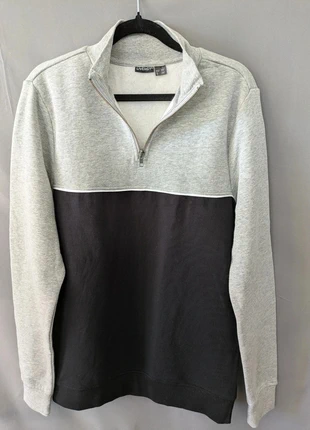 Sweat bicolore gris et noir à col zippé Livergy – taille S – 80 % coton, marke: Livergy, zustand: Sehr gut, größe: S, 10,00 €, 11,20 € inklusive Vinted-Käuferschutz