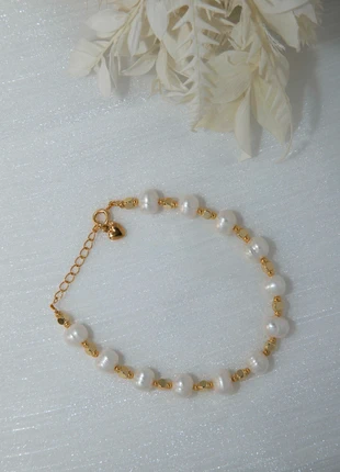 Bracelet perles d’eau douce 7-8mm – plaqué or, élégant et classique, brand: Orelis, condizioni: Ottime, €15.99, €17.49 include la Protezione acquisti