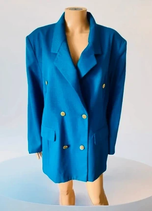 Blazer long bleu canard, marca: Vintage, estado: Muito bom, tamanho: 5XL / 50 / 22, €20.00, €21.70 inclui Proteção do Comprador Pro