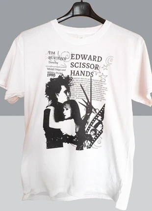 T-shirt bianca | Edward Scissorhands, brand: nobrand, condizioni: Ottime, taglia: L, €13.00, €14.35 include la Protezione acquisti Pro