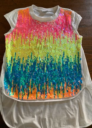 Maglietta con paillettes arcobaleno, marque: Mek, état: Très bon état, taille: 14 ans / 164 cm, 3,00 €, 3,85 € Protection acheteurs incluse