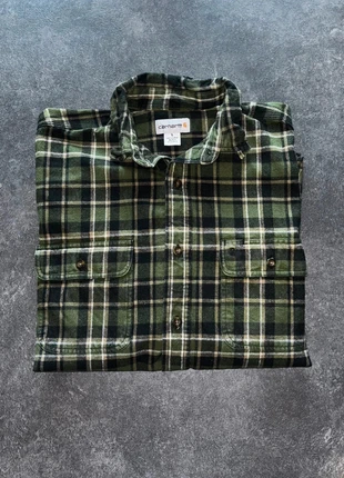 Chemise Flanelle Carhartt – Vert Foncé à Carreaux – Taille L Homme – Regular Fit, marca: Carhartt, estado: Muito bom, tamanho: L, €35.00, €37.45 inclui Proteção do Comprador