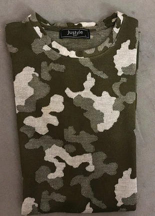 Pull Camouflage Vintage Justyle - Sweat Militaire Kaki Années 90 | Taille L, marque: Justyle, état: Très bon état, taille: L, 4,99 €, 5,94 € Protection acheteurs incluse