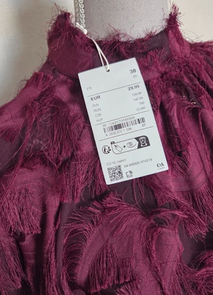 Chemisier à franges bordeaux femme, marke: C&A, zustand: Neu, mit Etikett, größe: M / 38 / 10, 22,00 €, 23,80 € inklusive Vinted-Käuferschutz