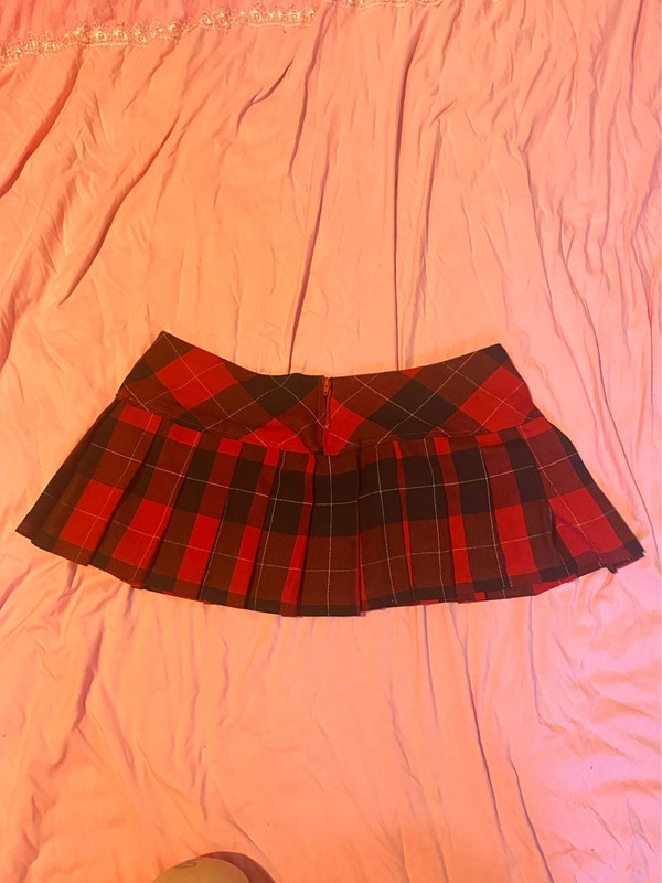 Vintage low rise ultra mini skirt red plaid y2k schoolgirl preppy 2