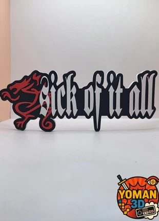 Logo décoratif sick of it all, marque: yoman3D, état: Très bon état, taille: Taille unique, 12,00 €, 13,30 € Protection acheteurs (Pro) incluse