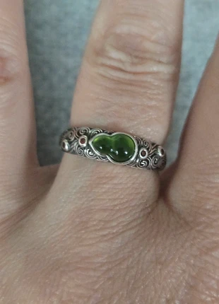S925 sterling silver adjustable vintage style natural green chalcedony ring, brand: Silver, condition: New without tags, size: Adjustable, £24.50, £26.43 includes Buyer Protection Pro