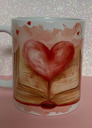 Mug romantique livre et cœur - Idéal pour cadeau ou déco maison, staat: Nieuw zonder prijskaartje, € 8,00, € 9,10 inclusief Kopersbescherming