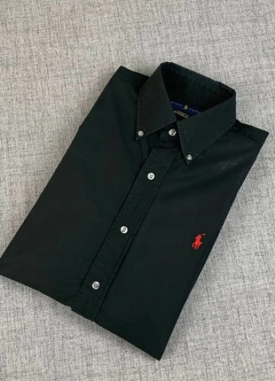 Chemise Ralph Lauren unie / noir et logo rouge / taille S / RAL-060, marque: Ralph Lauren, état: Très bon état, taille: S, 49,70 €, 52,89 € Protection acheteurs (Pro) incluse