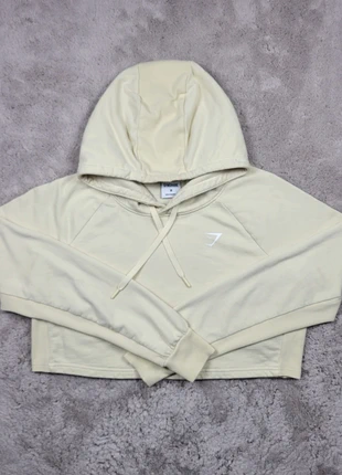 Hoodie de sport Court / Cropped pour Femme Gymshark Jaune Pâle - Taille M, brand: Gymshark, condizioni: Ottime, taglia: M / IT 42 / EU 38, €23.00, €24.85 include la Protezione acquisti